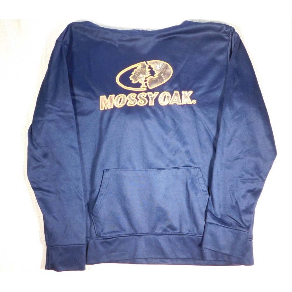 Mens Xlg Hoodie MOSSY OAK Sweatshirt Blue Camo Logo‎ Hunting Outdoor